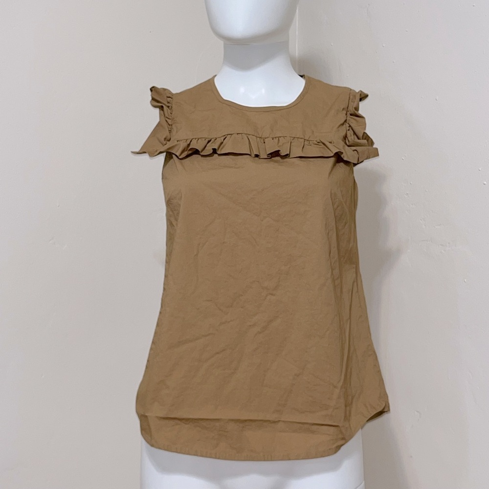 J.Crew brown sleeveless blouse